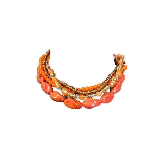 💖Vintage Multi-Strand Beaded Necklace With Adjustable Chain & Clasp - Picture 1 of 3